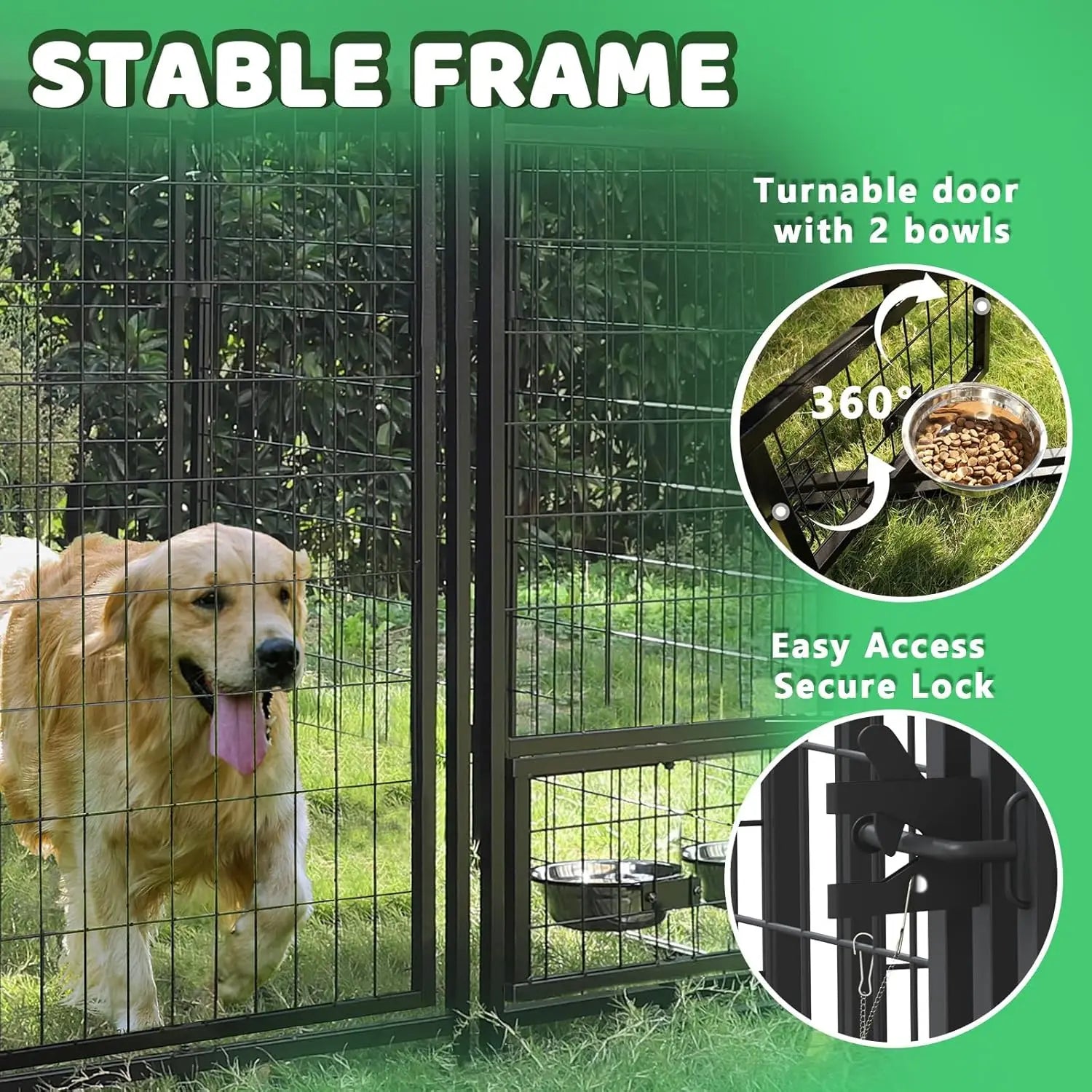8x4x6 FT Outdoor Dog Kennel for Large Dogs