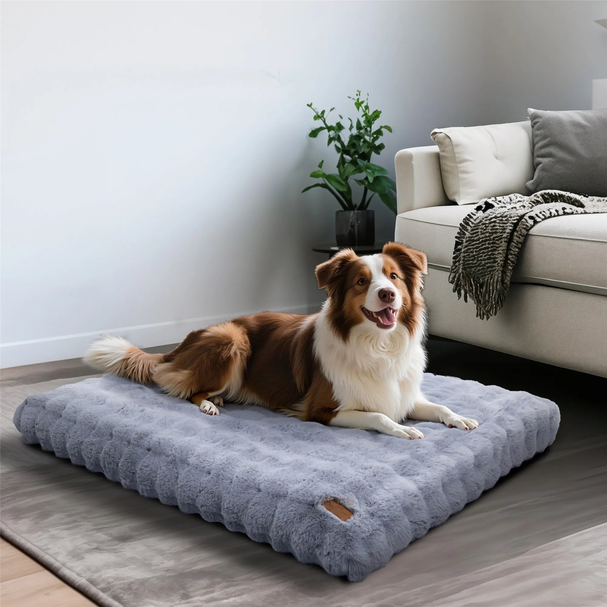 Fluffy Dog Crate Bed for Extra Large Dogs,