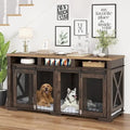71" Dog Crate Furniture for 2 Dog As TV Stand