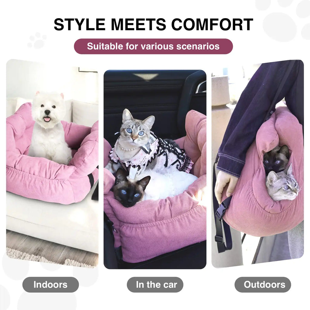 Travel Dog Booster Seat for Small Medium Dogs Cats