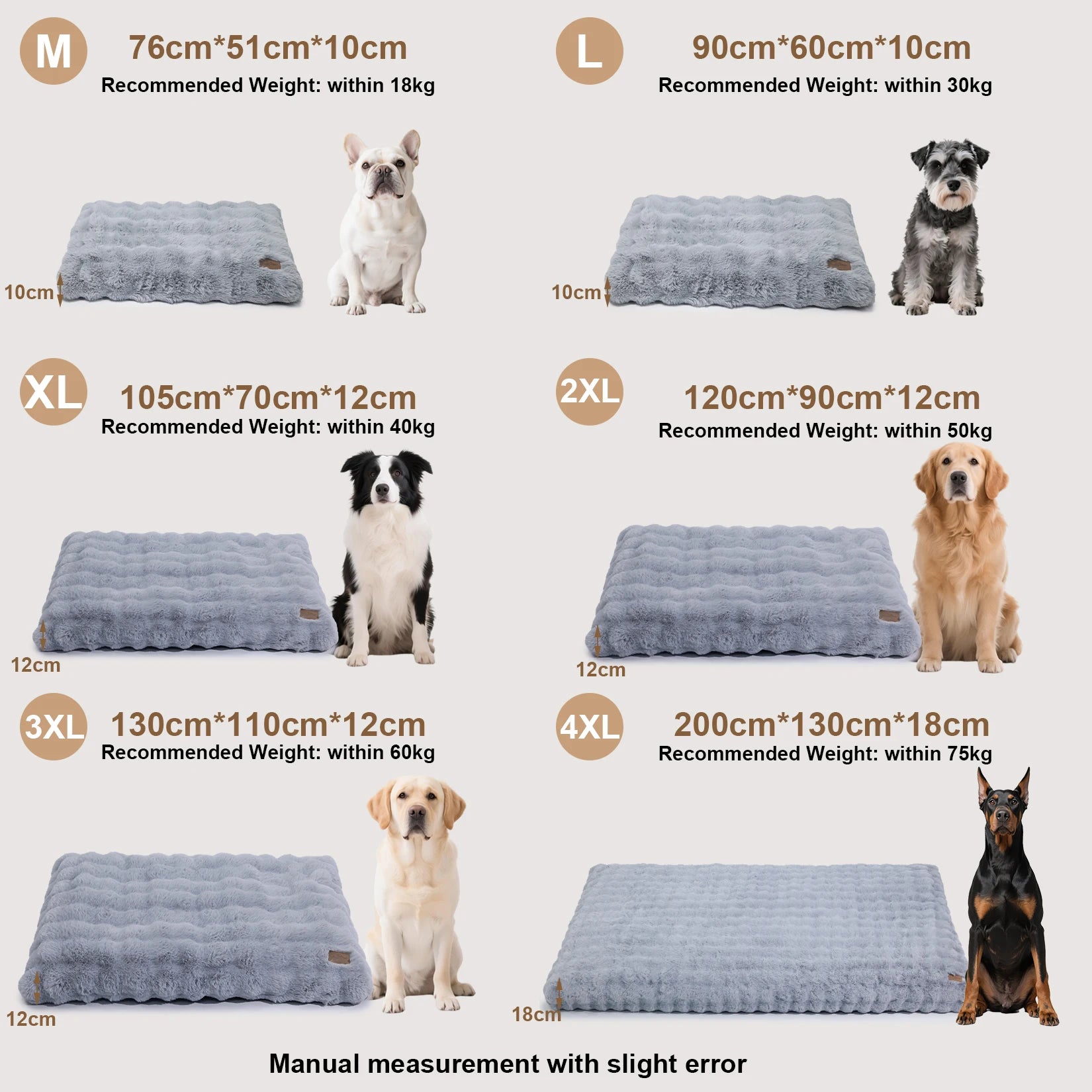 Fluffy Dog Crate Bed for Extra Large Dogs,