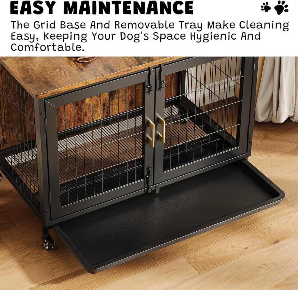 37.4 Inch Wooden Dog Crate