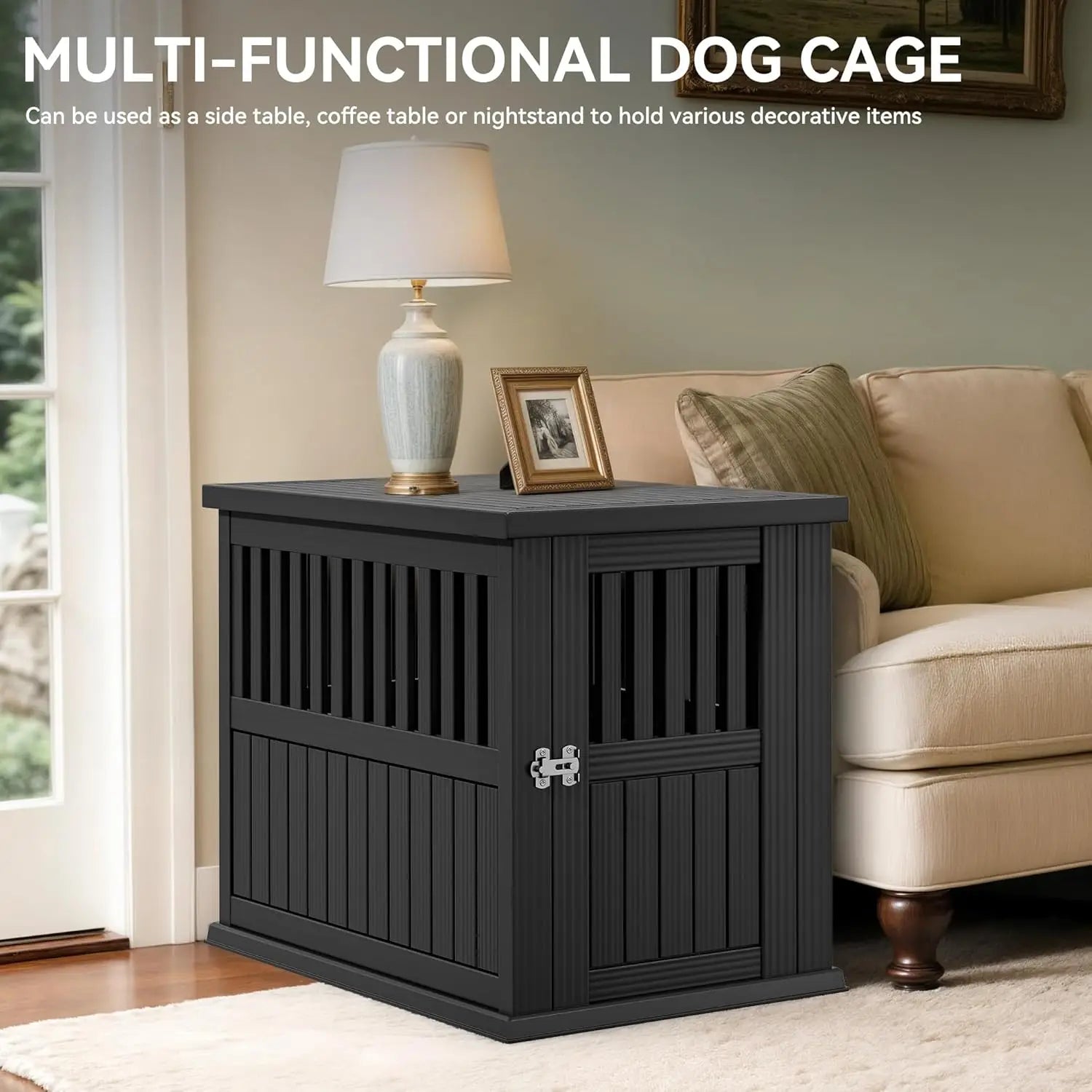 Furniture-Style Dog Crate Nightstand,