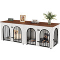 Dog Crate Furniture for 2 Dogs, 71"TV Stand with Removable Divider