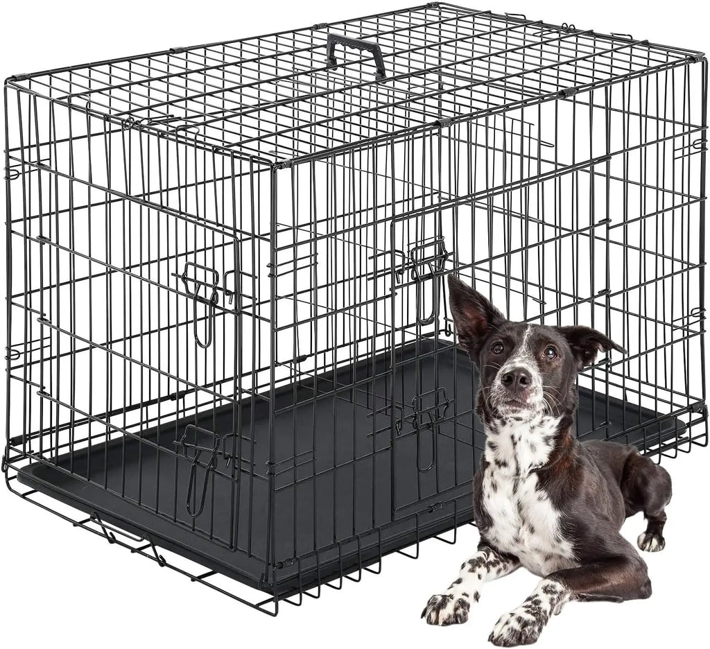 42 Inch Large Dog Crate Folding Metal Wire Cage