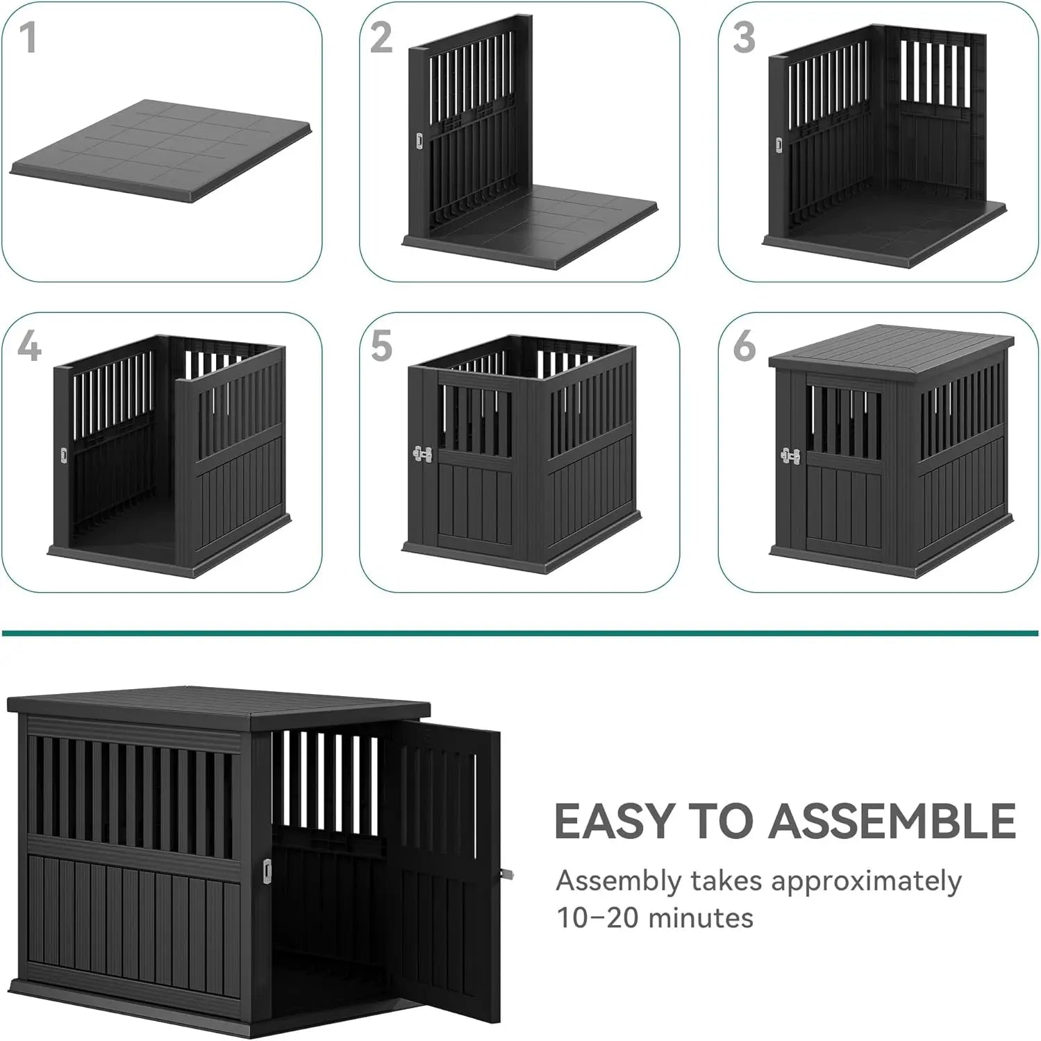 Furniture-Style Dog Crate Nightstand,