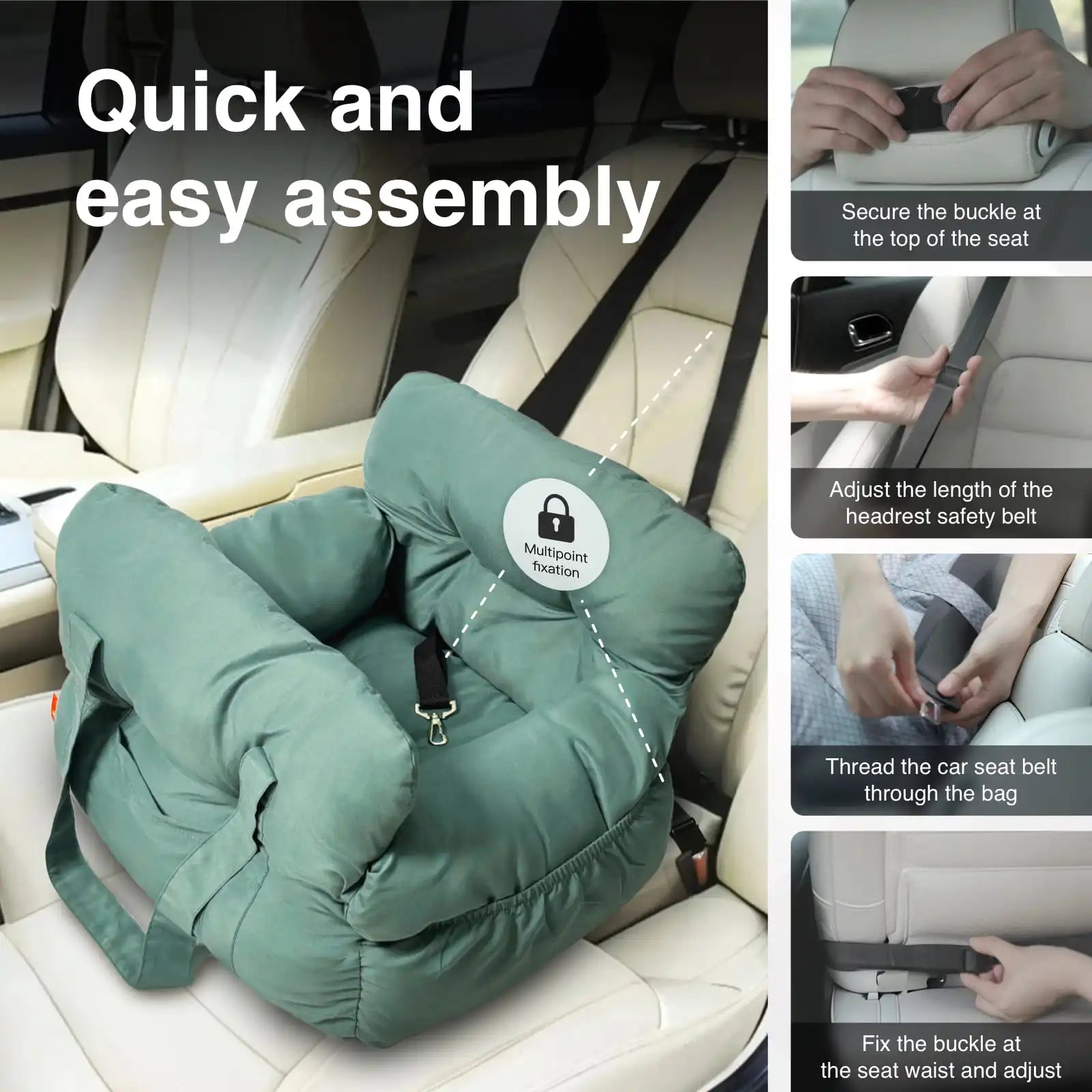 Travel Dog Booster Seat for Small Medium Dogs Cats