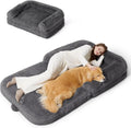 Foldable Human Dog Bed - 2-in-1 Orthopedic Foam, Waterproof,
