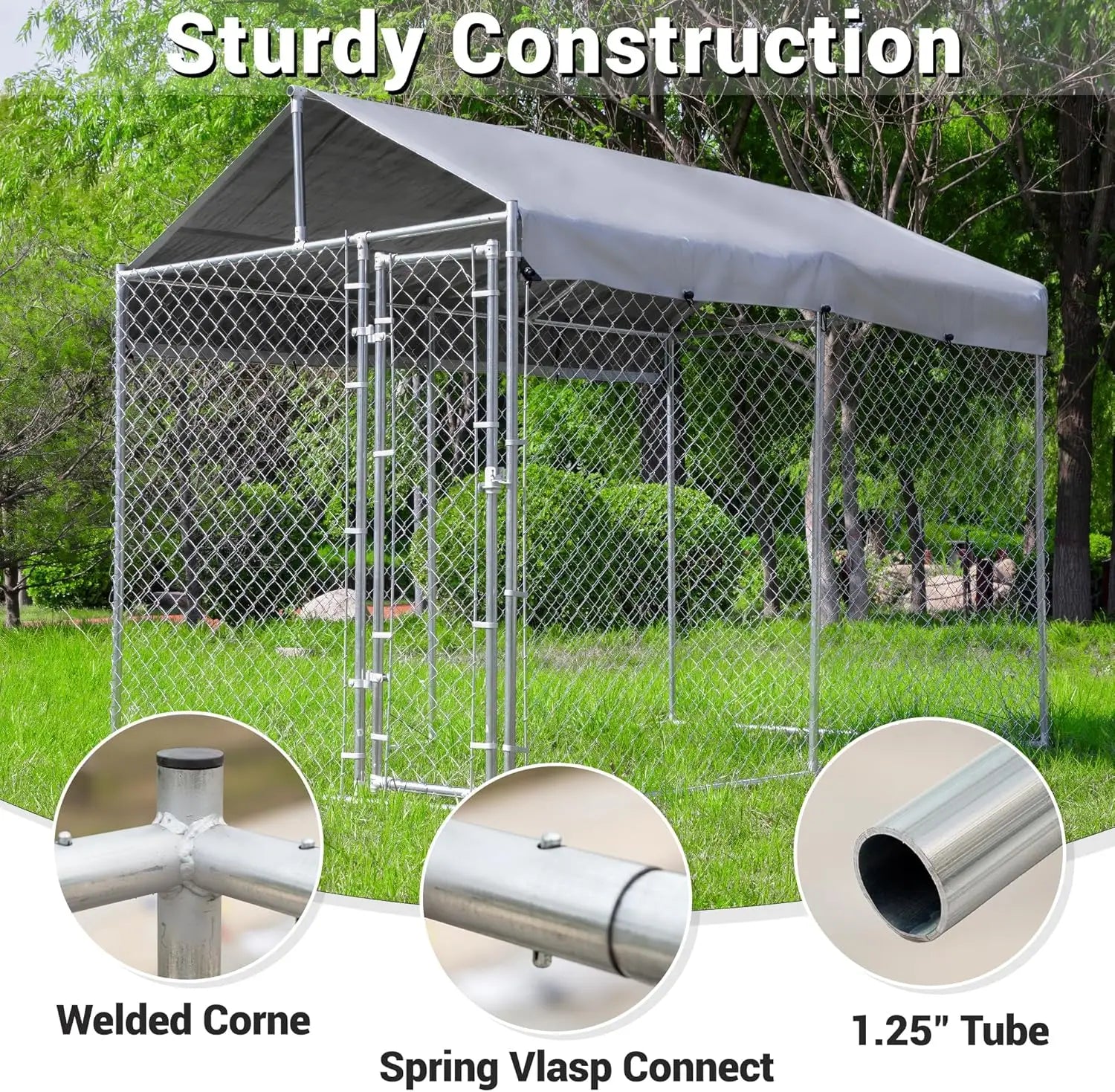 Large Galvanized Dog Kennel Outdoor with Roofhttps://img.dsers.com/setting/aigif3.gif