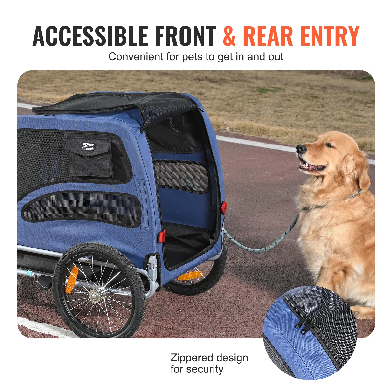 100lbs Pet Cart Bicycle Carrier Dog Bike Trailer