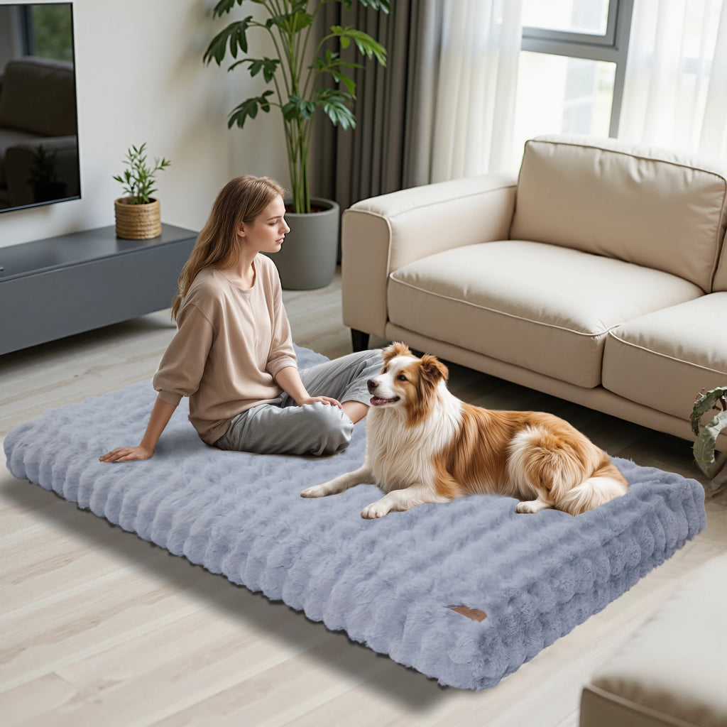 Fluffy Dog Crate Bed for Extra Large Dogs,