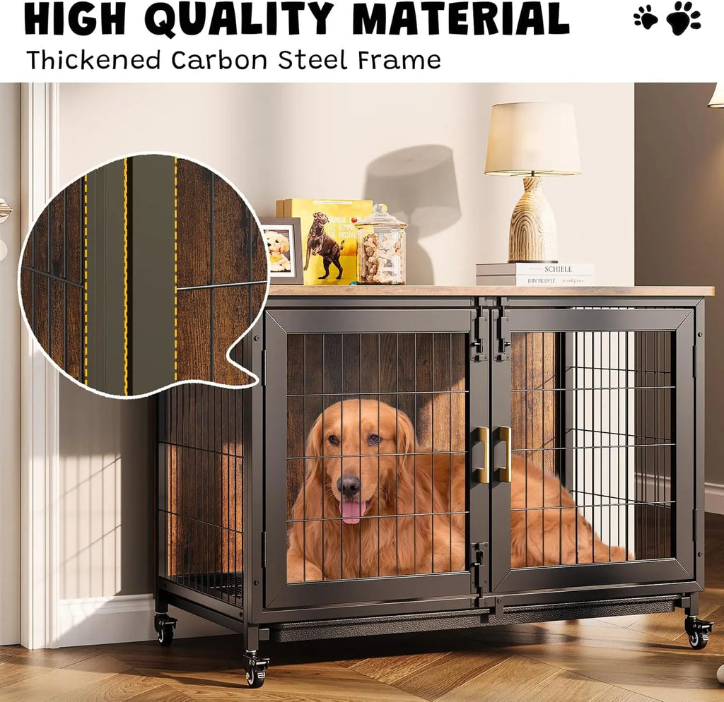 37.4 Inch Wooden Dog Crate
