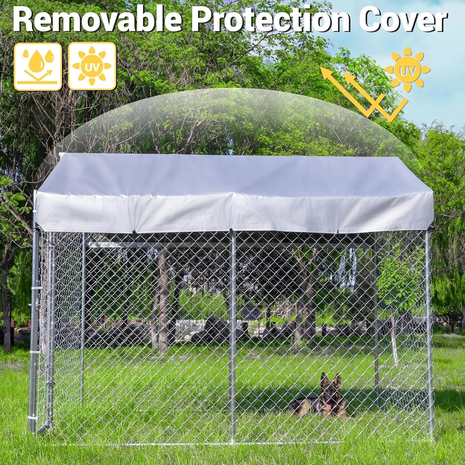 Large Galvanized Dog Kennel Outdoor with Roofhttps://img.dsers.com/setting/aigif3.gif