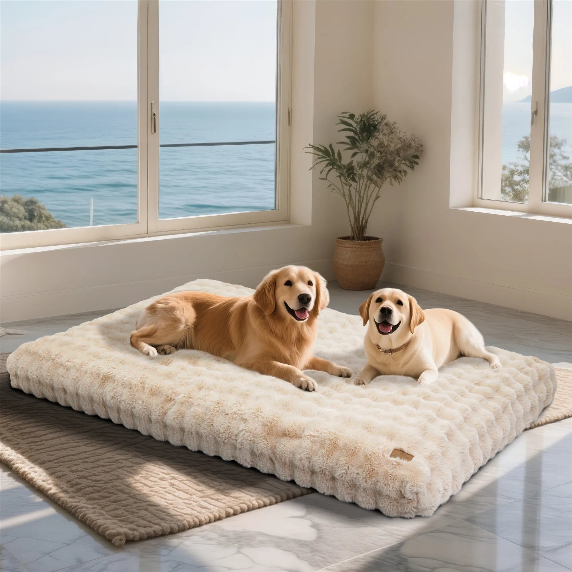 Fluffy Dog Crate Bed for Extra Large Dogs,