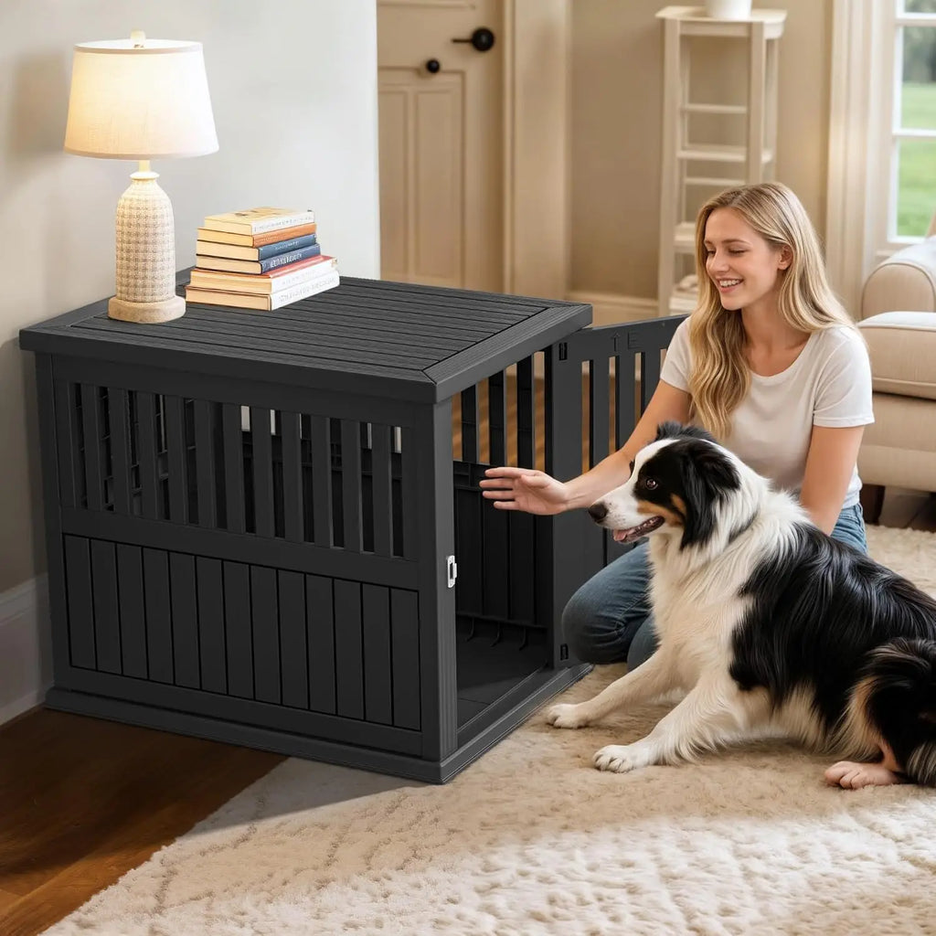 Furniture-Style Dog Crate Nightstand,