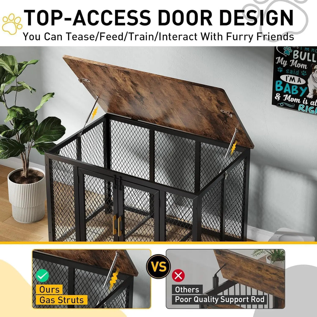 2 in 1 Wooden Dogs Cage & Decorative End Table