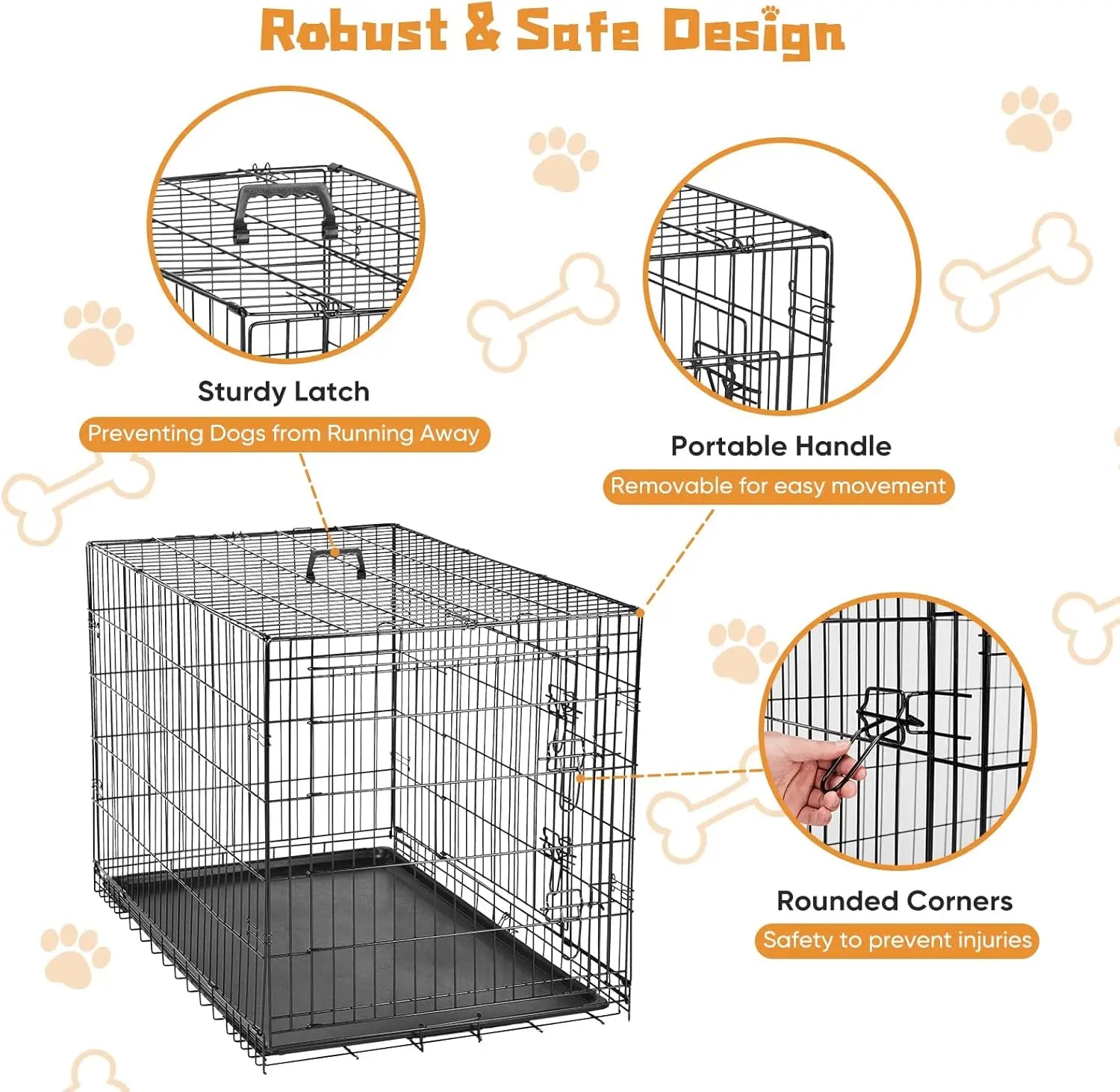 42 Inch Large Double Door Dog Cage
