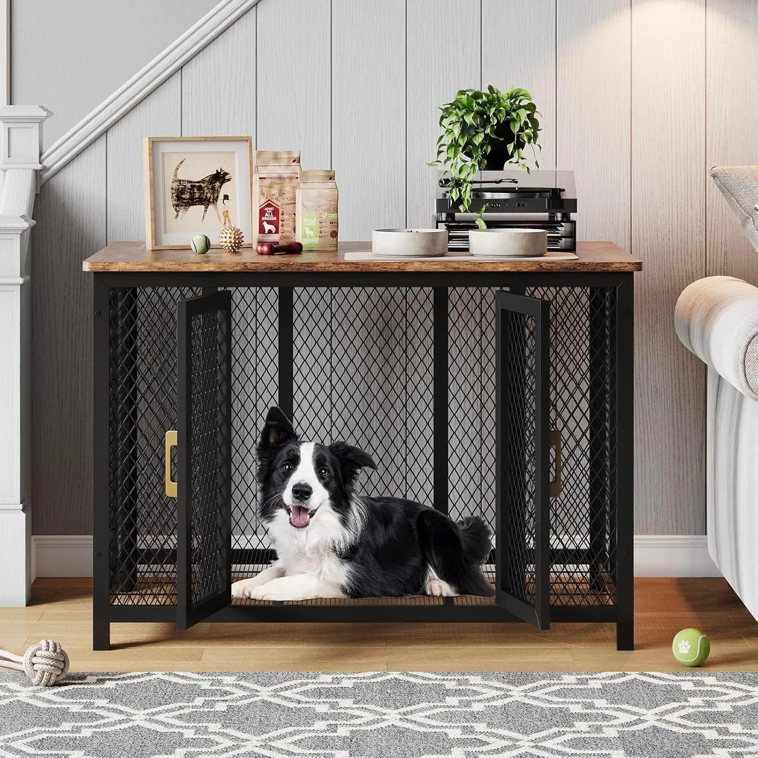 2 in 1 Wooden Dogs Cage & Decorative End Table