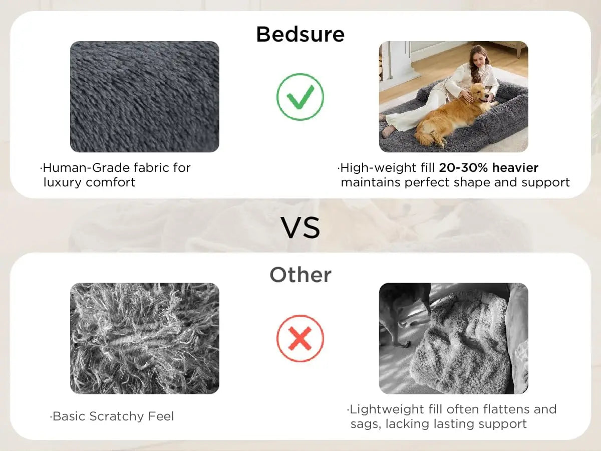 Foldable Human Dog Bed - 2-in-1 Orthopedic Foam, Waterproof,