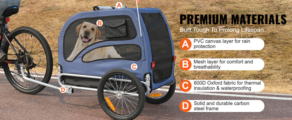 100lbs Pet Cart Bicycle Carrier Dog Bike Trailer